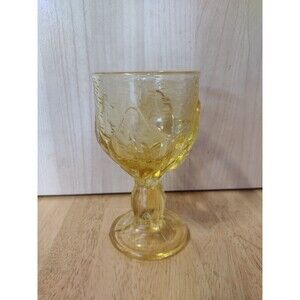 Tiffin Franciscan Cabaret Wine / Juice Glass Goblet Vintage, Yellow 1970's EUC!